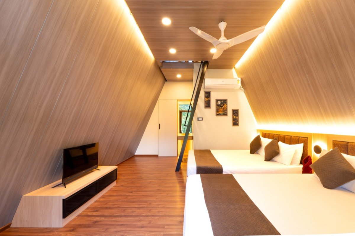 A-frame cottage at Jungle Edge Dandeli resort